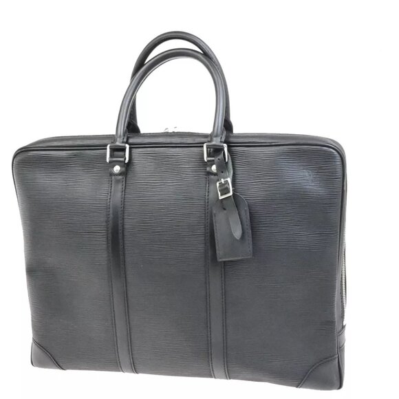 LOUIS VUITTON Porte Documents Voyage Briefcase Hand Bag Epi Black M59162 82ED934